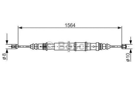 RENAULT трос ручного гальма задн. лів./прав. 21 -95, BOSCH 1987477471