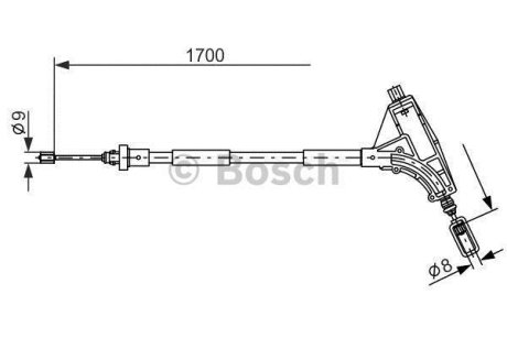 PEUGEOT трос ручного гальма перед. 406 96- BOSCH 1987477575