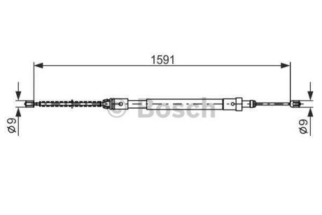 CITROEN трос ручного гальма XSARA 1.4 97- лів. BOSCH 1987477580 (фото 1)