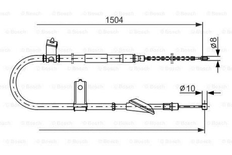 HYUNDAI трос ручного гальма ATOS 98- BOSCH 1987477611 (фото 1)