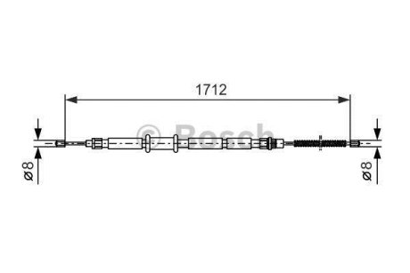 ALFA ROMEO трос ручного гальма лів/прав. 33 88- 1713/1509mm BOSCH 1987477618