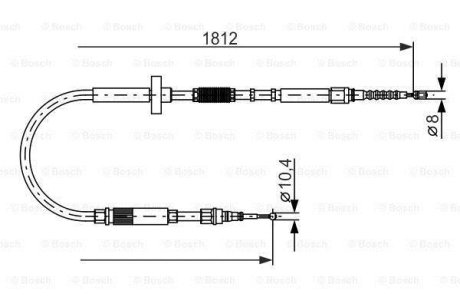 AUDI трос ручного гальма A4 95- 1812 лів/прав BOSCH 1987477659