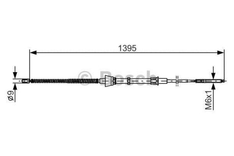 Трос ручного гальм. SEAT AROSA -04 BOSCH 1987477883 (фото 1)