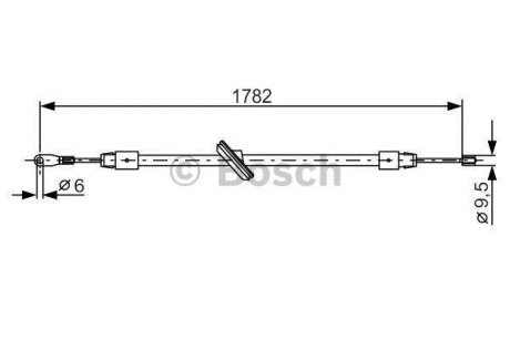 Трос ручного гальма BOSCH 1987477902