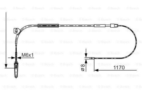 FEBI DB трос ручного гальма передн. A-Class W168 BOSCH 1987477961