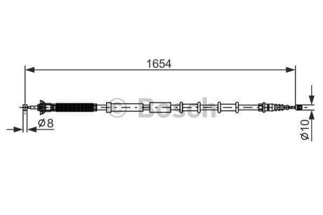 Трос гальм. лів. FIAT GRANDE PUNTO -09 BOSCH 1987477978