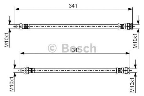 Шланг гальм. задн. SMART FORTWO 07- BOSCH 1987481525