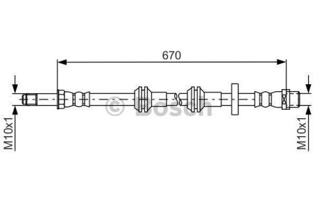 AUDI гальмівний шланг передній A6, A7 10- BOSCH 1987481689 (фото 1)