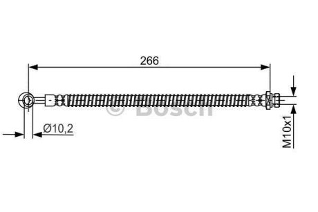 Шланг гальм. передн. лів. HYUNDAI ATOS -03 BOSCH 1987481755 (фото 1)