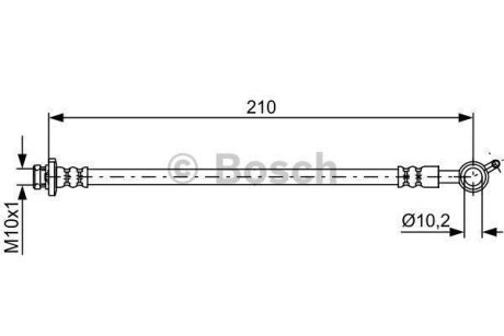 Шланг гальм задн. лів. NISSAN TIIDA -11 BOSCH 1987481830 (фото 1)