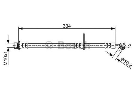 Шланг гальм. задн. прав. TOYOTA AURIS -18 BOSCH 1987481930