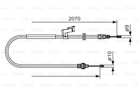 Трос гальм. задн. лів. FORD GALAXY BOSCH 1987482133