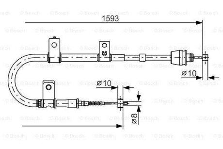 HYUNDAI трос ручного гальма лів.Elantra 00- BOSCH 1987482166