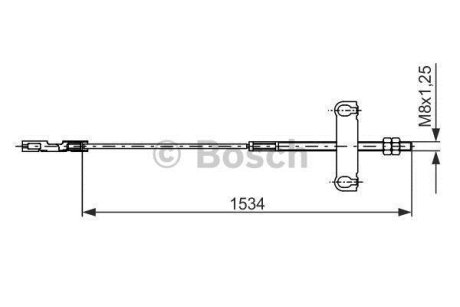 FORD трос ручного гальма (центр.) Transit 00- BOSCH 1987482195