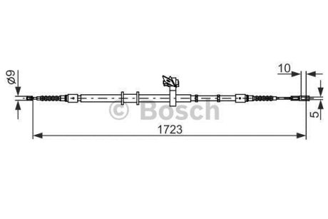 Трос ручного гальма прав. AUDI 92- BOSCH 1987482269