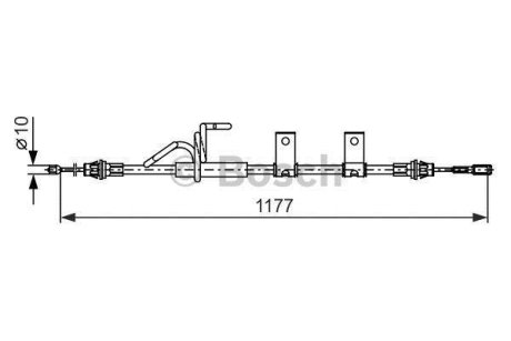 Трос ручного тормоза BOSCH 1 987 482 404 (фото 1)