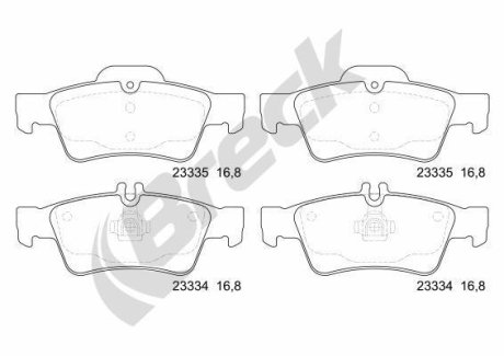Комплект гальмівних колодок BRECK 233340070220