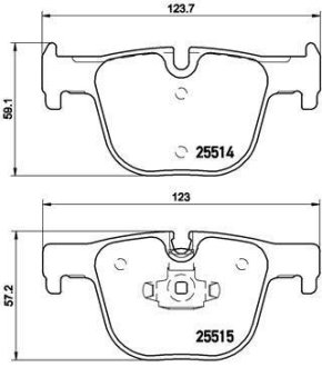 Комплект гальмівних колодок з 4 шт. дисків BREMBO P06072 (фото 1)