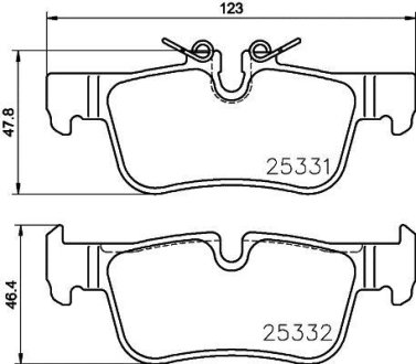 Гальмівні колодки зад. BMW 1/2/i3/X1/X2 BREMBO P06094