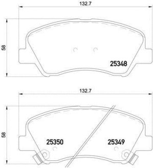 Комплект тормозных колодок BREMBO P18025