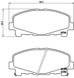 Комплект гальмівних колодок з 4 шт. дисків BREMBO P28043X (фото 1)