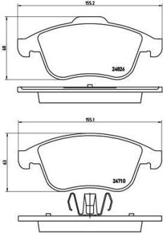 Гальмівні колодки дискові BREMBO P68 047