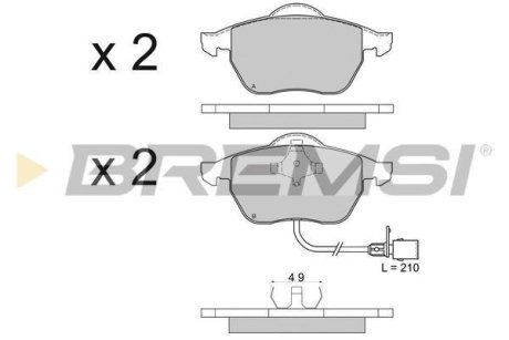 Гальмівні колодки пер. Audi 100/A4/A6 90- (ATE) BREMSI BP2516