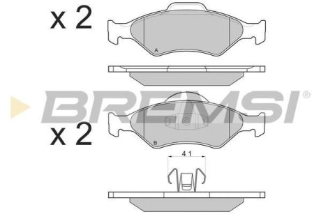 Гальмівні колодки пер. Fiesta IV 95-03 (ATE) (54,5x151x18,5) BREMSI BP2873