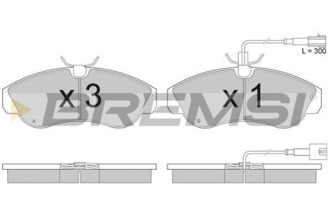 Гальмівні колодки пер. Ducato/Boxer 94-02 (1.8t) BREMSI BP2889