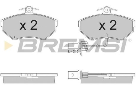 Гальмівні колодки пер. A4/Passat94-08 (TRW) з датчиком BREMSI BP2935 (фото 1)
