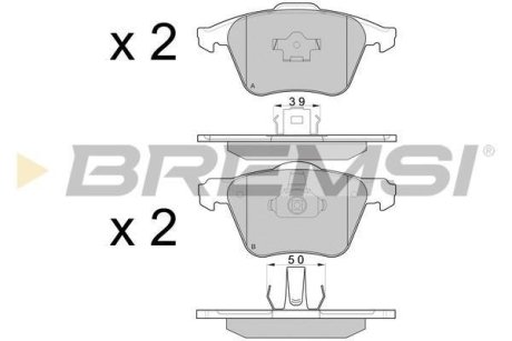 Гальмівні колодки пер. Volvo XC90 02-12 (ATE) (155,2x74,3x19,5) BREMSI BP3062