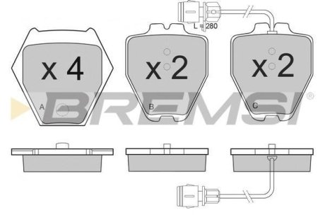 Гальмівні колодки пер. Audi A6 3.7/A8 98-02 (Lucas) BREMSI BP3122