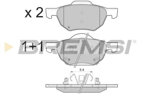 Гальмівні колодки пер. Honda Accord VIII 2.0-2.4 03- BREMSI BP3185