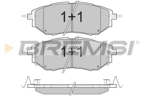 Гальмівні колодки пер. Subaru Legacy IV/Outback 03- (akebono) BREMSI BP3211