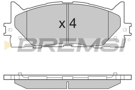 Гальмівні колодки пер. Toyota Camry 06-11 (akebono) BREMSI BP3253 (фото 1)