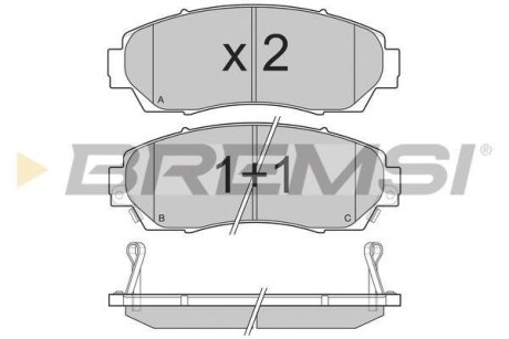 Гальмівні колодки пер. Honda CR-V 07- (akebono) BREMSI BP3258 (фото 1)