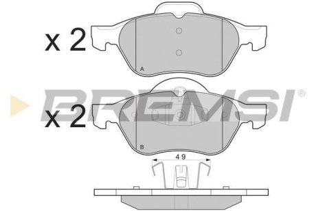 Гальмівні колодки пер. Renault Megane/Scenic/Clio 02- (ATE) BREMSI BP3264