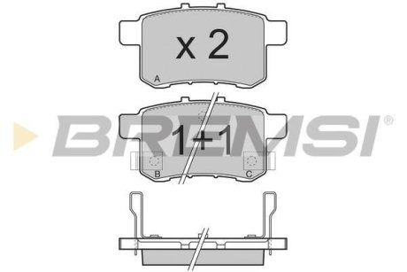 Гальмівні колодки зад. Honda Accord VIII 08- (nissin) BREMSI BP3370 (фото 1)