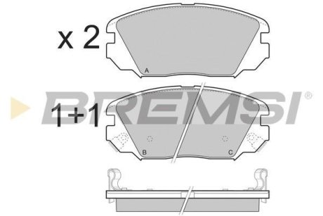 Гальмівні колодки пер. Hyundai Tucson 04-10 (mando) (131,5x60,2x17,5) BREMSI BP3401 (фото 1)