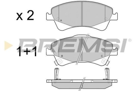 Гальмівні колодки пер. Toyota Avensis 08- (bosch) (150,8x62,5x19,5) BREMSI BP3422