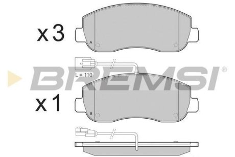 Гальмівні колодки пер. Renault Master III/Opel Movano 10- BREMSI BP3439 (фото 1)