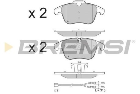 Гальмівні колодки пер. Citroen C5 09-/Peugeot 508 10- (ATE) BREMSI BP3487