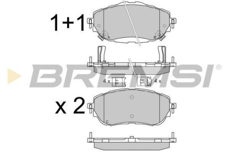 Гальмівні колодки пер. Corolla/Auris 12- (Bosch) BREMSI BP3537 (фото 1)
