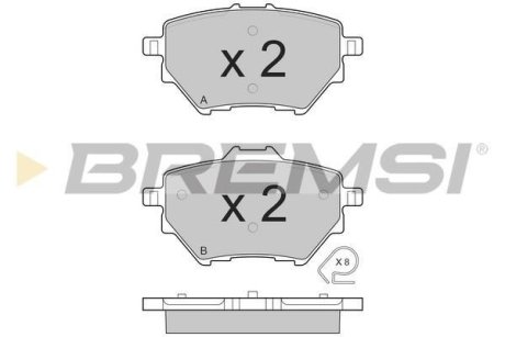 Гальмівні колодки зад. Citroen C4/Peugeot 308 II 13- (Bosch) (99x53,5x16,7) BREMSI BP3561 (фото 1)