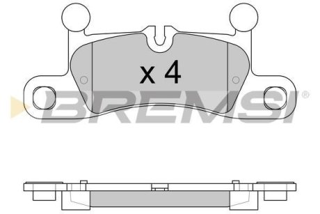 Гальмівні колодки зад. Porsche Cayenne (92A) 10- (Brembo) BREMSI BP3585 (фото 1)