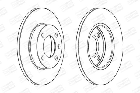 VW диск гальмівний передній Audi,VW,Seat (239*10) CHAMPION 561087CH