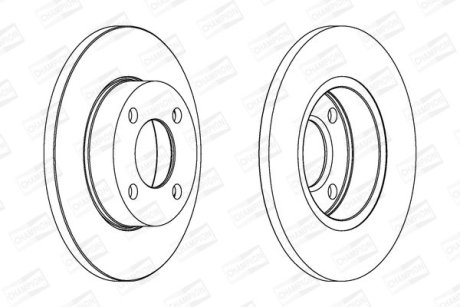 VW диск гальмівний передн.Audi 80,100 76-91 CHAMPION 561238CH