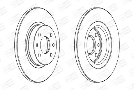 FIAT диск гальмівний передній Alfa Romeo 145/146,Bravo,Tempra,Panda 03-,Marea,Punto,Lancia CHAMPION 561469CH (фото 1)