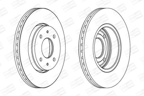 Диск тормозной передний (кратно 2) Volvo S40/V40 (98-) CHAMPION 562088CH