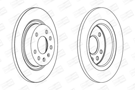 Диск тормозной задний (кратно 2) Fiat Croma (194_) (05-)/Opel Vectra C (Z02) (02-09)/SAAB 9-3 (02-15) CHAMPION 562229CH (фото 1)